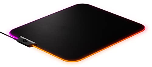 SteelSeries QcK Prism Cloth Gaming Mouse Pad - 2-zone RGB Illumination - Real-time Event Lighting - Optimized For Gaming Sensors - Size M (320 x 270 x 2mm) - Black + RGB