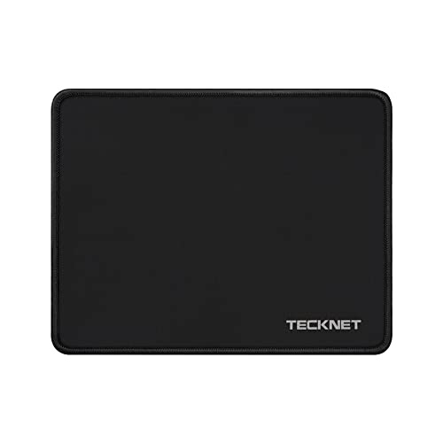 TECKNET Mouse Mat 270 x 210 x 3 mm Gaming Mouse Pad, Non-Slip Rubber Base, Waterproof Surface, Stitched Edges Mouse pad, Compatible with Laser and Optical Mice