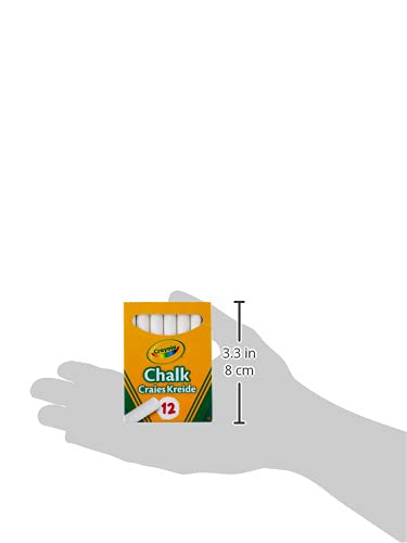 CRAYOLA Anti-Dust White Chalk 12 Count (Pack of 1) | Smooth Texture Makes Writing & Drawing on Blackboards Easy! (Packaging may vary)