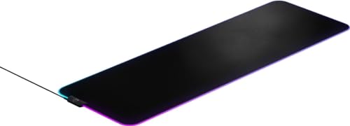 SteelSeries QcK Prism Cloth Gaming Mouse Pad - 2-zone RGB Illumination - Real-time Event Lighting - Optimized For Gaming Sensors - Size XL (900 x 300 x 2mm) - Black + RGB