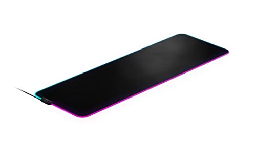 SteelSeries QcK Prism Cloth Gaming Mouse Pad - 2-zone RGB Illumination - Real-time Event Lighting - Optimized For Gaming Sensors - Size XL (900 x 300 x 2mm) - Black + RGB