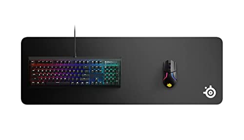 SteelSeries QcK Edge Cloth Gaming Mouse Pad - Never-fray Stitched Edges - Optimized For Gaming Sensors - Size XL (900 x 300 x 2mm) - Black