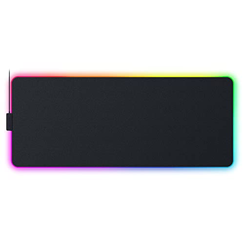 Razer Strider Chroma - Hybrid Gaming Mouse Mat with Razer Chroma RGB (Hybrid Soft/Hard Mat, 19 Chroma RGB Lighting Zones, Anti-slip Base, Seamless Edges) L | Black