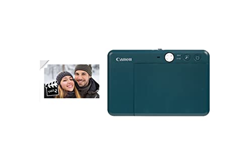 Canon Zoemini S2 Instant Camera Printer 8MP - Compact with Mirror, Ring Light Camera, Zink Sticky-Back Photo Paper, Portable, Aquamarin