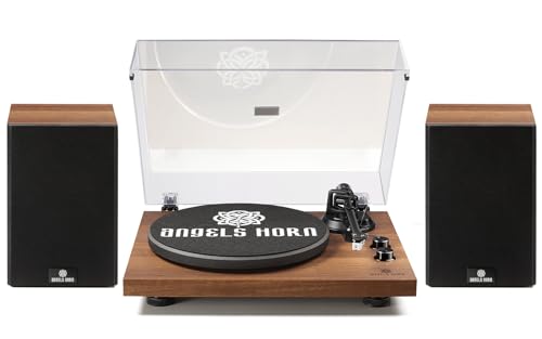 Vintage Record Player with Dual Bookshelf Speakers, Bluetooth Turntable HiFi System, Home Audio Vinyl Player with 2-Speed Belt Drive, Built-in Phono Preamp and AT-3600L Cartridge