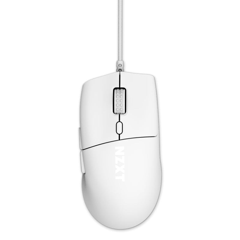 NZXT Lift 2 Ergo | Lightweight Ergonomic Wired Gaming Mouse | Lightweight 61 g Design | 8K Polling Rate | Optical Switches | 26K DPI Optical Sensor | 100% PTFE Feet | White