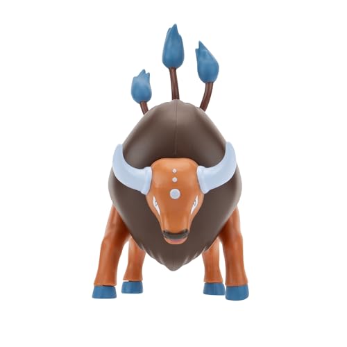 Pokémon Tauros Battle Feature Figure - 4.5-Inch Tauros Battle Ready Figure with Leg Kick Attack