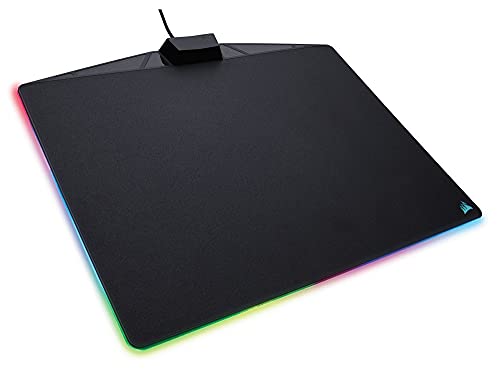 Corsair mm800 RGB Polaris Hard Surface Mousepad (15 Zone RGB Lighting, Low Friction Micro-Textured Surface, Built-In USB Pass-through Port, 400 mm x 340 mm x 35 mm) - Black