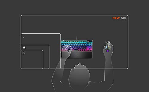 SteelSeries QcK 3XL - Gaming Surface - Optimized For Gaming Sensors - Maximum Control - Size 3XL (1220 x 590 x 6mm) - Black