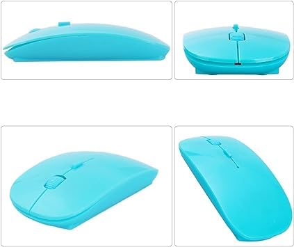 Wireless Mouse For Laptop & Computer- Ultra Slim, Smooth & Silent 2.4 GHz 800 To 1600 DPI Bluetooth mouse with USB Receiver, Wireless Mouse Compatible with Computer PC & Laptop (Blue)