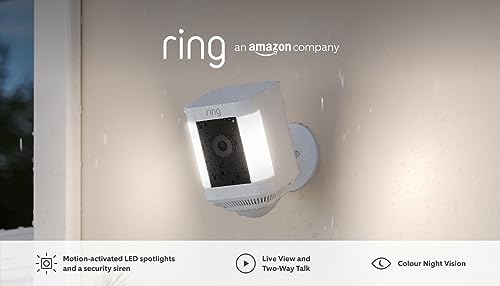 Ring Spotlight Cam Plus Battery by Amazon | Wireless outdoor Security Camera 1080p HD Video, Two-Way Talk, LED Spotlights, Siren, alternative to CCTV system | 30-day free trial of Ring Protect