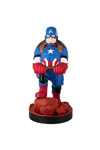 Cable Guys - Marvel Avengers Captain America Gaming Accessories Holder & Phone Holder for Most Controller (Xbox, Play Station, Nintendo Switch) & Phone