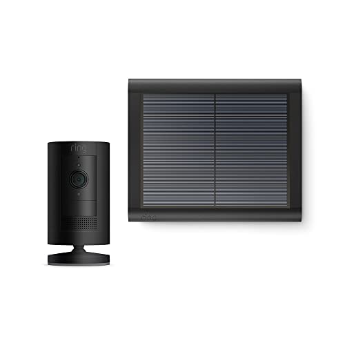 Ring Outdoor Camera Solar (Stick Up Cam) | Outdoor Security Camera with solar panel, 1080p video, Two-Way Talk, Wifi, Works with Alexa | alternative to CCTV system | 30-day free trial of Ring Protect