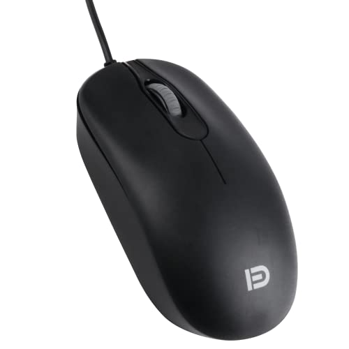 SGIN Wired Mouse 3 Buttons, Optical Tracking, Comfortable with PC Mac Laptop - Black