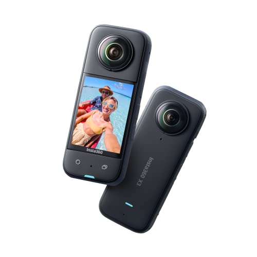 Insta360 X3 Waterproof Action Camera - 5.7K 360, 72MP Photos, Stabilization, Touch Screen, AI Editing, Streaming, Webcam, Voice Control, 64GB Card