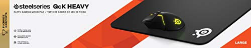 SteelSeries QcK Heavy Cloth Gaming Mouse Pad - Extra Thick Non-Slip Base - Micro-Woven Surface - Optimized For Gaming Sensors - Size L (450 x 400 x 6mm) - Black