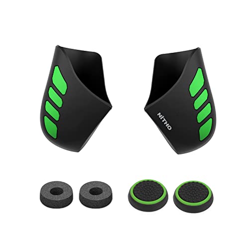 NiTHO Controller Silicone Grip for Xbox One/Xbox Series X/S, Set of 2 Anti-Slip Protective Grip, Set of 2 Thumb Grip Caps and Analog Mini-Stick Precision Rings, Accessories for Xbox Controller - Green