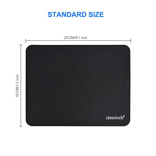 cimetech Comfortable Mouse Pad Gaming Surface Superfine Fiber Smooth Silk Sensors Wipe Washable for Laptop Computer (Normal 2PCS, Black)