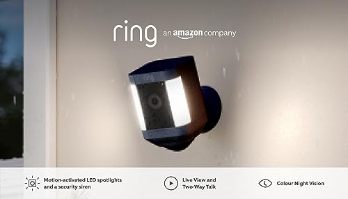 Ring Spotlight Cam Plus Battery by Amazon | Wireless outdoor Security Camera 1080p HD Video, Two-Way Talk, LED Spotlights, Siren, alternative to CCTV system | 30-day free trial of Ring Protect