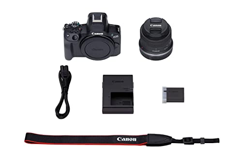 Canon EOS R50 Mirrorless Camera (Black) + RF-S 18-45mm F4.5-6.3 IS STM Lens - 24.2MP, APS-C, 15fps | 4K 30p Oversampled 6K Video | Wi-Fi and Bluetooth | Compact, Portable for Travel & Vlogging