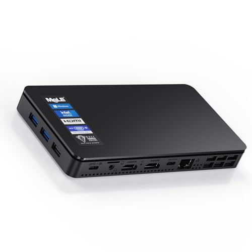 MeLE Overclock 4C Mini PC 12th Gen N95(up to 3.4GHz) 16GB RAM 512GB Windows 11 Pro Small Desktop Computer Wi-Fi 6/BT5.2/Ethernet, Triple Display, Dual 4K HDMI, All-in-one USB-C on Business/Office/Home