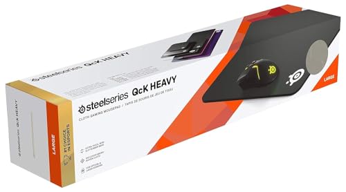 SteelSeries QcK Heavy Cloth Gaming Mouse Pad - Extra Thick Non-Slip Base - Micro-Woven Surface - Optimized For Gaming Sensors - Size L (450 x 400 x 6mm) - Black