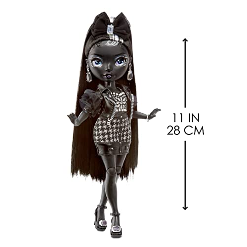 Rainbow High Shadow High Series - SHANELLE ONYX - Greyscale Fashion Doll With Straight Black Hair, Two Designer Outfits, & Accessories - Collectable - For Kids Ages 6+