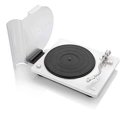 Denon DP-400 (White) Semi-Automatic Analog Turntable with Speed Auto Sensor | Specially Designed Curved Tonearm | Supports 33 1/3. 45, 78 RPM (Vintage) Speeds | Modern Looks, Superior Audio