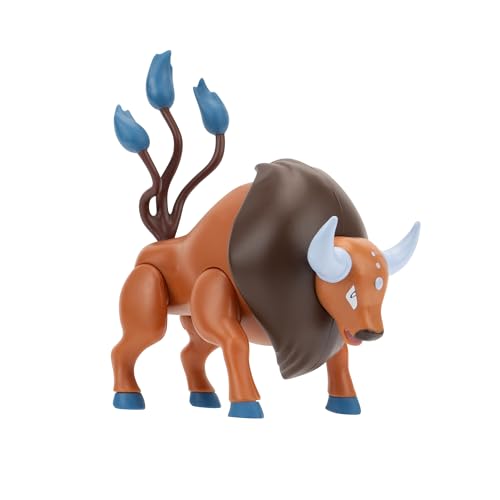 Pokémon Tauros Battle Feature Figure - 4.5-Inch Tauros Battle Ready Figure with Leg Kick Attack