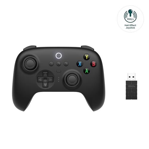 8Bitdo Ultimate 2.4G Wireless Controller, Hall Effect Joystick Update, Gaming Controller with Charging Dock for PC, Android, Steam Deck & Apple (Black)