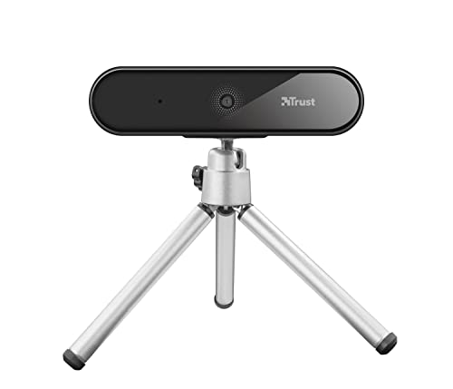 Trust Tyro Full HD All-in-one Webcam with Built-in Microphone, 1080p, Auto-focus, Plug and Play, Tripod Stand Included, Hangouts, Meet, Skype, Teams - Black