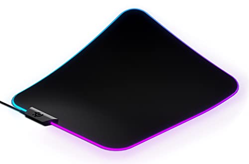 SteelSeries QcK Prism Cloth Gaming Mouse Pad - 2-zone RGB Illumination - Real-time Event Lighting - Optimized For Gaming Sensors - Size M (320 x 270 x 2mm) - Black + RGB