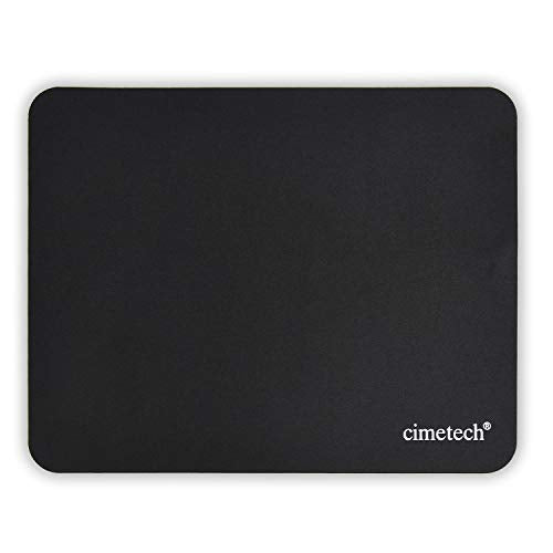 cimetech Comfortable Mouse Pad Superfine Fiber Desktop Mouse Pad Mouse Pad 23 x 18 cm Ultra Thin Improves Speed and Precision, Non-Slip Rubber Base, Textured Wear Resistant - Black