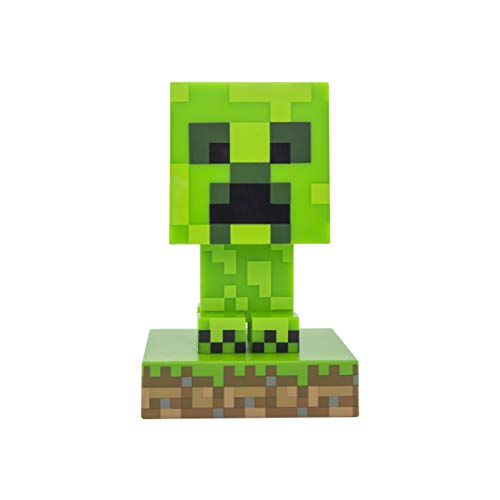 Paladone Minecraft Creeper Light, Lamp, & Night Light - 12 cm Tall - Battery Powered - Gaming Room & Bedroom Decor for Minecraft Gamers