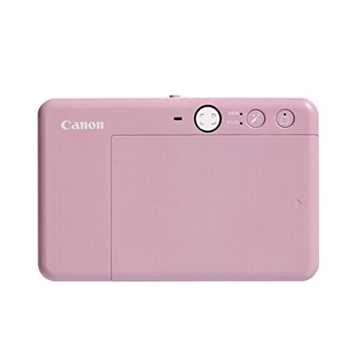 Canon Zoemini S2 Instant Camera Printer 8MP - Compact with Mirror, Ring Light Camera, Zink Sticky-Back Photo Paper, Portable, Rose Gold