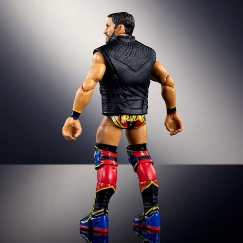 Mattel WWE Elite Action Figure & Accessories, 6-inch Collectible Johnny Gargano with 25 Articulation Points, Life-Like Look & Swappable Hands, HTX20