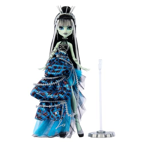 Monster High Frankie Stein Doll with Original Sculpt, Stitched in Style Collector Doll with Deconstructed Gown and Sewing-Inspired Accessories, HRL66