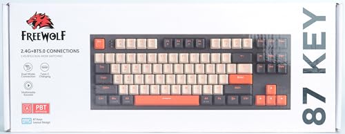 LexonElec M88 Wireless Mechanical Keyboard,87 Keys QWERTY Layout TKL Hot Swappable Keyboard, Bluetooth/2.4Ghz Dual Mode 2-in-1 Receiver,Retro PBT Keycaps Linear Red Switch for PC/MAC/Tablet-Twilight