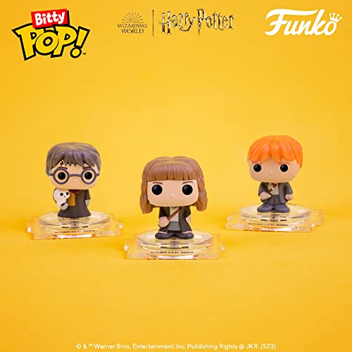 Funko Bitty POP! Harry Potter - Hermione Granger™, Rubeus Hagrid™, Ron Weasley™ and A Surprise Mystery Mini Figure - 0.9 Inch (2.2 Cm) Collectable - Stackable Display Shelf Included - Gift Idea