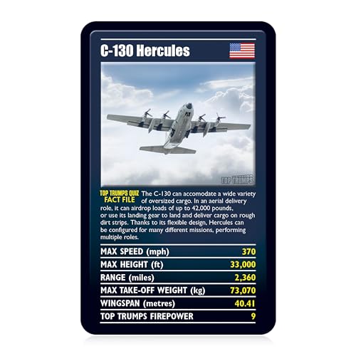 Top Trumps Ultimate Military Jets Classics Card Game, learn facts about the Dassault Rafale and the E-3 Sentry in this educational packed game, 2 plus players makes a great gift for ages 6 plus