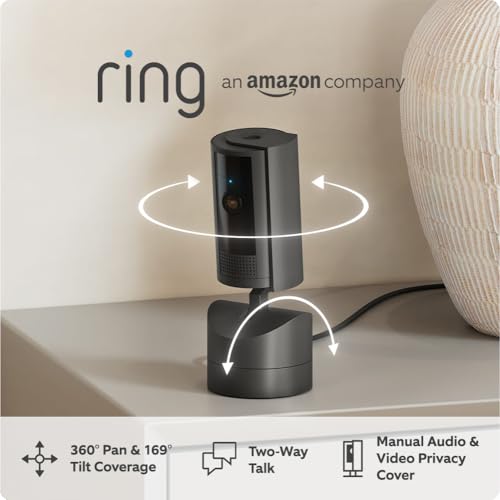 Introducing Ring Pan-Tilt Indoor Camera | Plug-In Pet Security Camera | 360° pan & 169° tilt coverage, Manual Privacy Cover, HD video, Two-Way Talk, Wi-Fi | 30-day free trial of Ring Protect