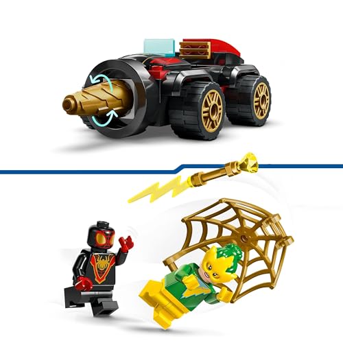 LEGO Marvel Spidey and his Amazing Friends Drill Spinner Vehicle, Spider-Man Car toy for 4 Plus Year Old Kids, Boys & Girls, with 2 Minifigures, Super Hero Fun from Disney+ TV Show, Gift Idea 10792
