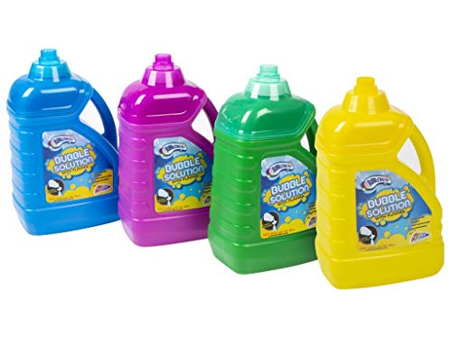 Grafix Bubble Solution Bottle 1.8 litres - Large Bubble Mixture for Bubble Machines with a Funnel Assorted Colors