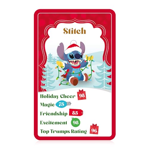 Top Trumps Disney Holiday Spirit Special Educational Card Game, Play with Stitch, Moana, Pluto and Tigger, great gift and Christmas stocking filler, for ages 8 plus