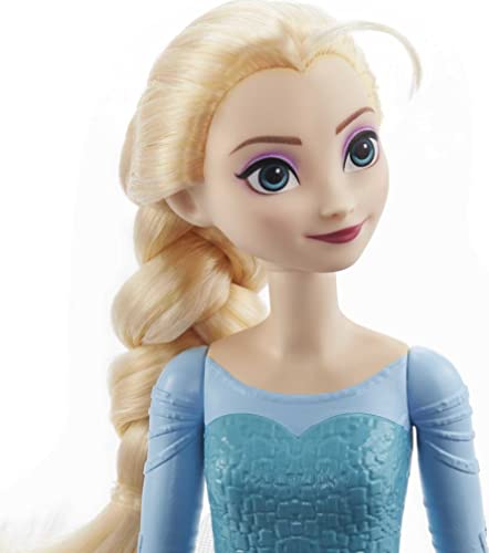 Mattel Disney Princess Dolls, Elsa Posable Fashion Doll with Signature Clothing and Accessories, Disney's Frozen Movie Toys, HLW47