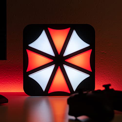 Numskull Resident Evil Umbrella Corp 3D Lamp Wall Light , Plastic- Ambient Lighting Gaming Accessory for Bedroom, Home, Study, Office, Work - Official Capcom Merchandise