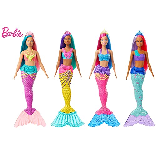 Barbie GJK09 Dreamtopia Surprise Mermaid Doll, Pink,purple