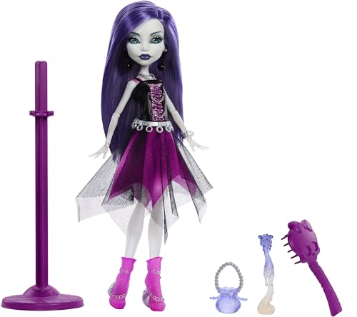 Monster High Booriginal Creeproduction Doll, Spectra Vondergeist Collectible Reproduction with Doll Stand, Diary, and Pet Ferret Rhuen