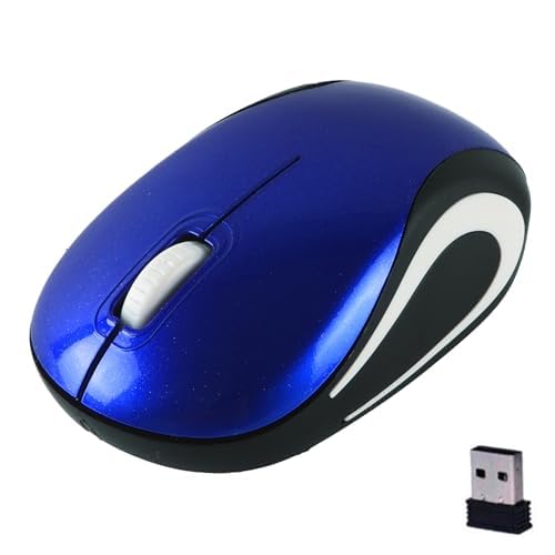 KeautFair Mini Wireless USB Mouse Portable Tiny Small Cordless Mice Ergonomic Design 2.4GHz 1000DPI for Kids Children Small Hands for Travel Business Trips for Windows/iOS/Android Laptop PC(Dark Blue)