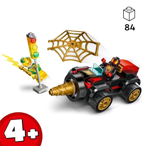 LEGO Marvel Spidey and his Amazing Friends Drill Spinner Vehicle, Spider-Man Car toy for 4 Plus Year Old Kids, Boys & Girls, with 2 Minifigures, Super Hero Fun from Disney+ TV Show, Gift Idea 10792